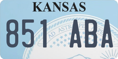 KS license plate 851ABA