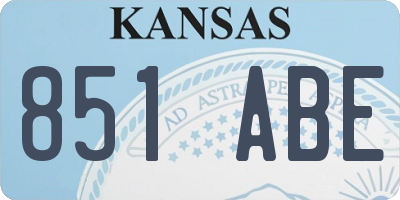 KS license plate 851ABE