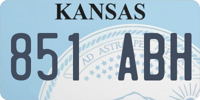 KS license plate 851ABH