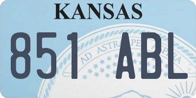 KS license plate 851ABL