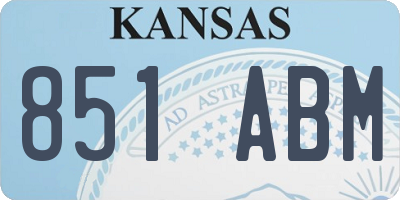 KS license plate 851ABM