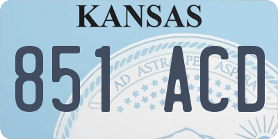KS license plate 851ACD