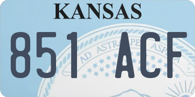 KS license plate 851ACF