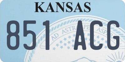 KS license plate 851ACG