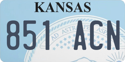KS license plate 851ACN