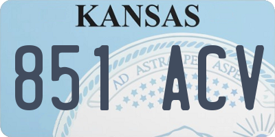 KS license plate 851ACV