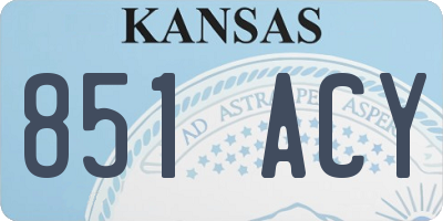 KS license plate 851ACY