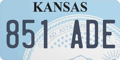 KS license plate 851ADE