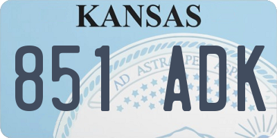 KS license plate 851ADK