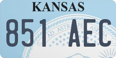KS license plate 851AEC