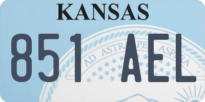 KS license plate 851AEL