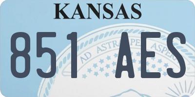 KS license plate 851AES