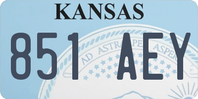KS license plate 851AEY