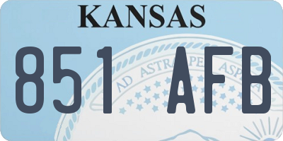 KS license plate 851AFB