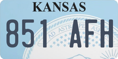 KS license plate 851AFH