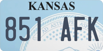 KS license plate 851AFK