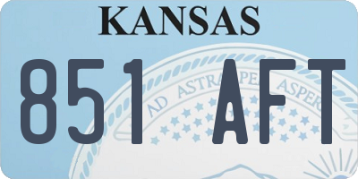 KS license plate 851AFT
