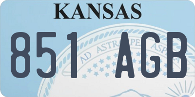 KS license plate 851AGB