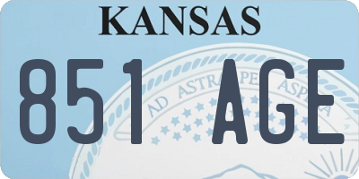 KS license plate 851AGE