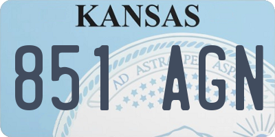 KS license plate 851AGN