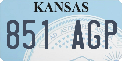 KS license plate 851AGP