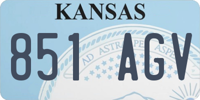KS license plate 851AGV