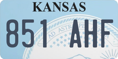 KS license plate 851AHF
