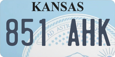 KS license plate 851AHK