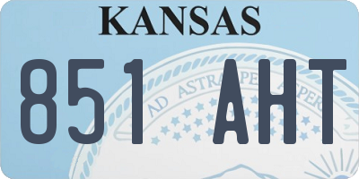 KS license plate 851AHT