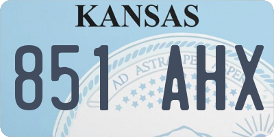 KS license plate 851AHX