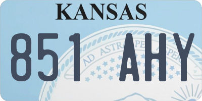 KS license plate 851AHY