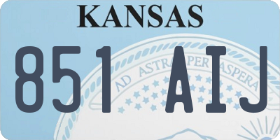 KS license plate 851AIJ