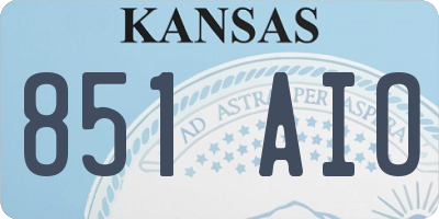 KS license plate 851AIO