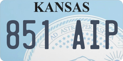KS license plate 851AIP