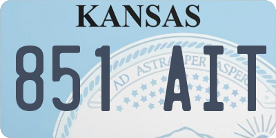 KS license plate 851AIT