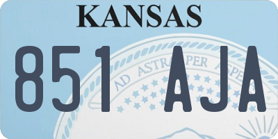 KS license plate 851AJA