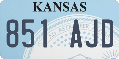 KS license plate 851AJD