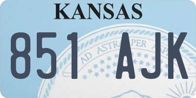 KS license plate 851AJK