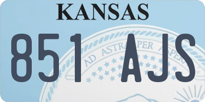 KS license plate 851AJS