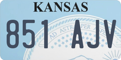 KS license plate 851AJV