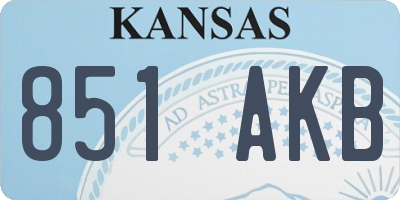 KS license plate 851AKB