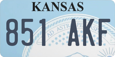 KS license plate 851AKF