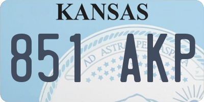 KS license plate 851AKP