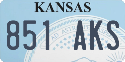 KS license plate 851AKS