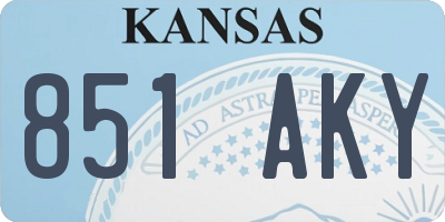 KS license plate 851AKY