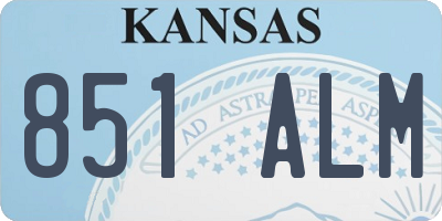 KS license plate 851ALM