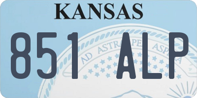 KS license plate 851ALP