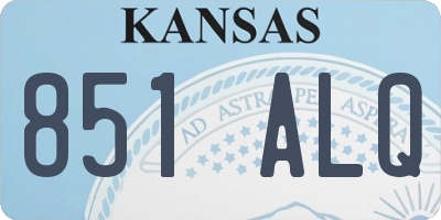 KS license plate 851ALQ