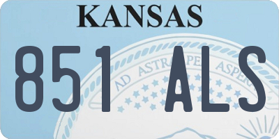 KS license plate 851ALS