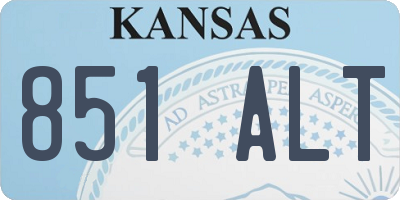KS license plate 851ALT